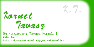 kornel tavasz business card